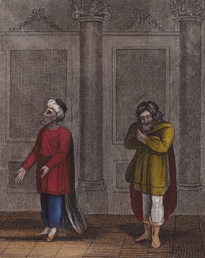 Günahkarların nasıl anlaşamadığına bakın... (renkli gravür) by English School