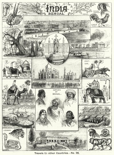 Bengal, Hindistan (gravür) by English School