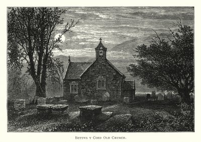 Bettws y Coed Eski Kilise (gravür) by English School
