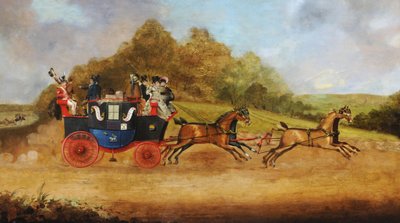 Beverley ve Hull Yolcu Arabası, c.1826 (tuval üzerine yağlıboya) by English School