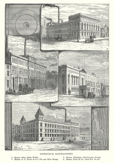 Birmingham Manufactories (gravür) by English School