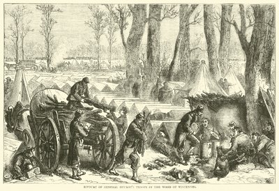 Vincennes ormanında General Ducrots birliklerinin Bivouac, Ekim 1870 by English School