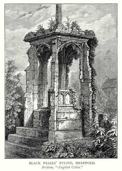 Kara Keşişlerin Minberi, Hereford (gravür) by English School