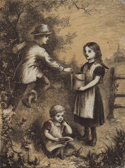 Böğürtlen (renkli gravür) by English School