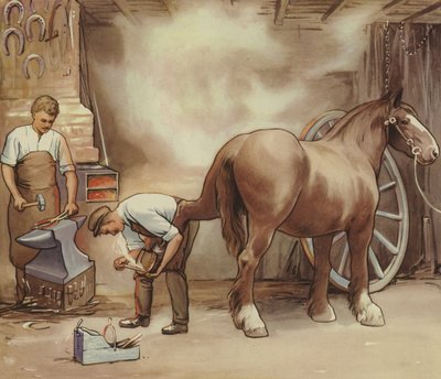 Atı nallayan demirci (renkli taş) by English School