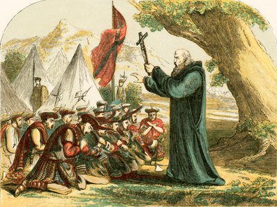 Bannockburn savaşından önce İskoç askerlerini kutsamak by English School
