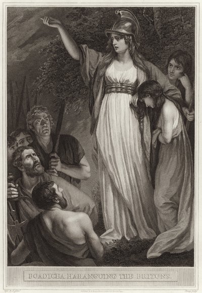 Boadicea Britanyalılara nutuk çekiyor by English School