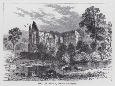 Bolton Manastırı, Skipton yakınında (gravür) by English School