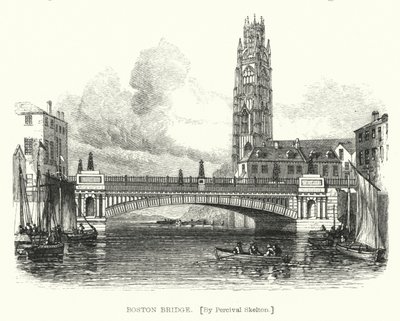 Boston Köprüsü (gravür) by English School