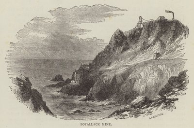 Botallack Madeni (gravür) by English School