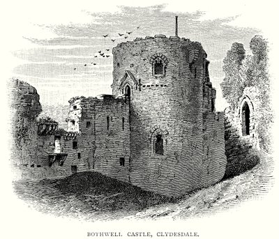 Bothwell Kalesi, Clydesdale (gravür) by English School