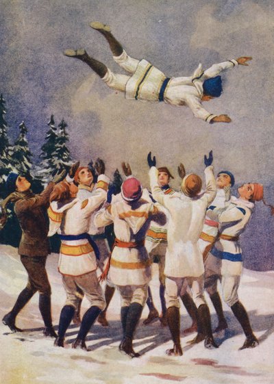Sıçrayan, Bir Kanada Kış Sporu (renkli taş) by English School