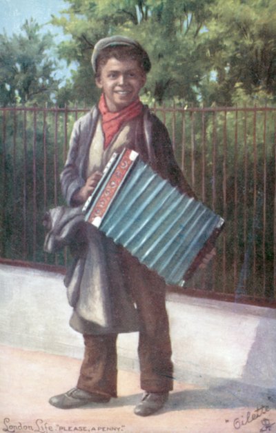 Akordeon çalan çocuk (renkli taş) by English School