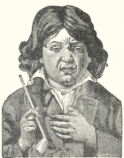 Tütünün yan etkilerinden muzdarip çocuk (gravür) by English School