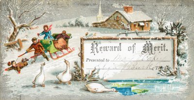 Çok hızlı kızak çeken çocuklar, Card by English School