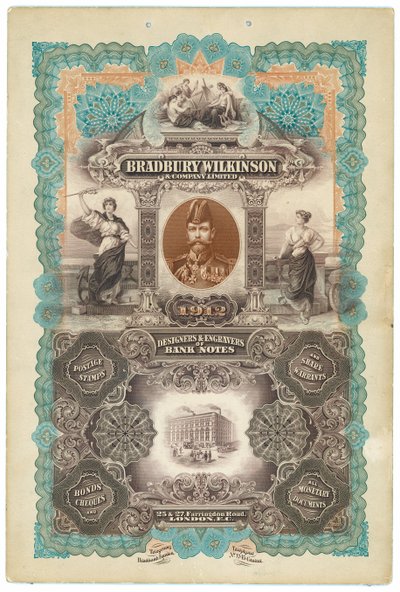 Bradbury Wilkinson & Co, banknot tasarımcıları ve gravürcüleri by English School