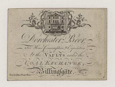 Brewer, Dorchester Bira, ticaret kartı by English School