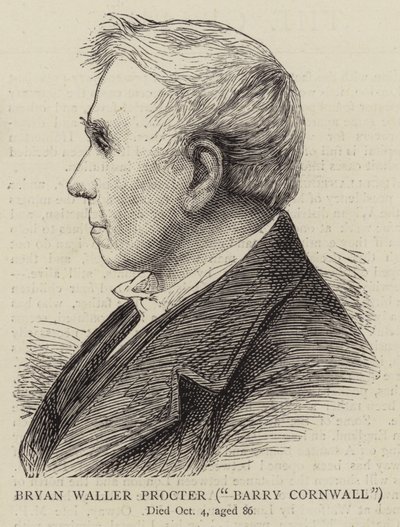 Bryan Waller Procter, "Barry Cornwall" (gravür) by English School