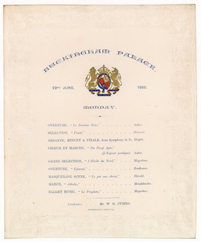 Buckingham Sarayı Konseri, 22 Haziran 1868 by English School