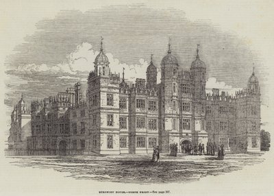Burghley Evi, Kuzey Cephesi (gravür) by English School