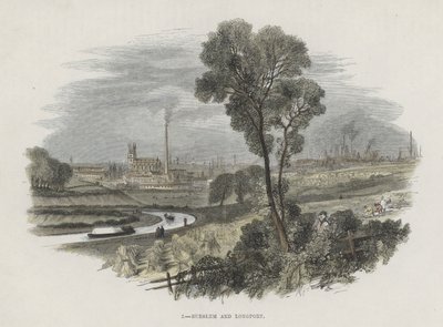 Burslem ve Longport, Staffordshire (renkli gravür) by English School