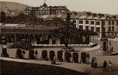 Buxton: Sıcak Banyolar ve Colonnade (lito) by English School