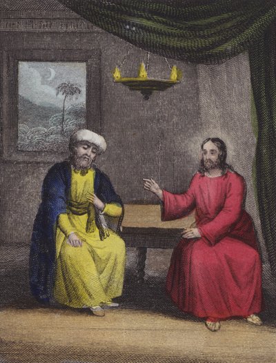 Gece bilgin bir doktor geldi... (renkli gravür) by English School