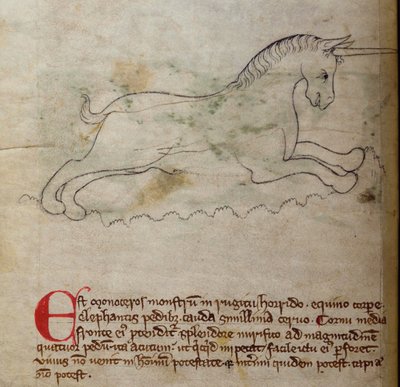 CCA-LitMs/D/10 fol. 2v Monoceros, Bestiary