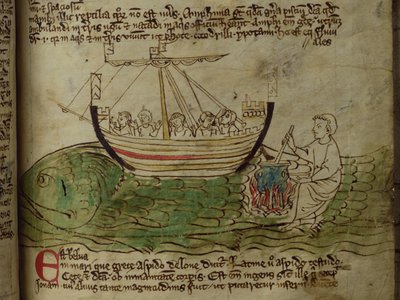 CCA-LitMs/D/10 fol. 30r Balina, Bestiary
