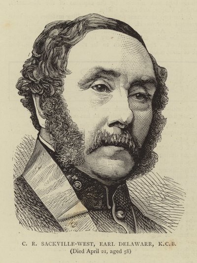 C R Sackville-West, Earl Delawarr, KCB (gravür) by English School