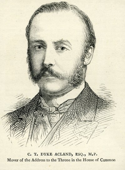 C. T. Dyke Acland Grafikten Çizim 17 Şubat 1883 by English School