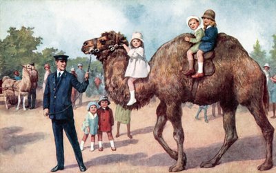 Çocuk taşıyan deve, Londra Hayvanat Bahçesi (renkli taş) by English School