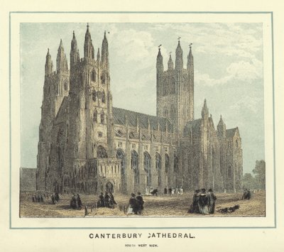 Canterbury Katedrali, güney batı görünümü by English School