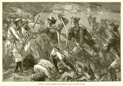 Kaptan Yorke Masulipatam'da umutsuz umuda liderlik ediyor (1759) by English School