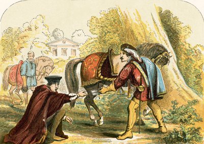 Kardinal Wolsey ve kralın habercisi by English School