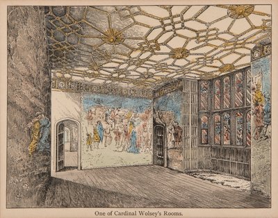 Kardinal Wolsey'in odaları (el boyaması taş) by English School