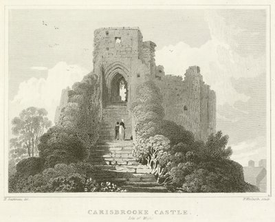 Carisbrooke Kalesi, Wight Adası (gravür) by English School