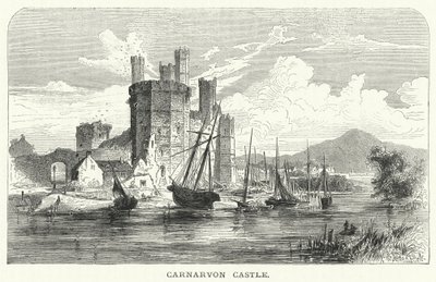 Carnarvon Kalesi (gravür) by English School