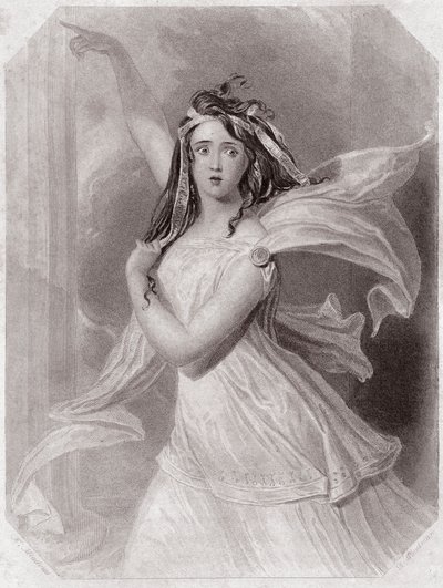 Cassandra (bir peygamber) (Troilus ve Cressida) (Troilus ve Cressida) - “” Shakespeare Kadın Galerisi, erken dönem Londra sanatçıları tarafından eleştirel ve edebi notlarla zenginleştirilmiş kırk beş ciddi portre koleksiyonu”””” yaklaşık 1838 - “”den t gal by English School