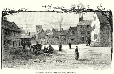 Castle Street, Melbourne, İngiltere (gravür) by English School