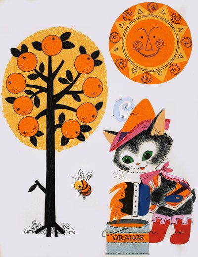 Dünyayı turuncuya boyayan kedi by English School