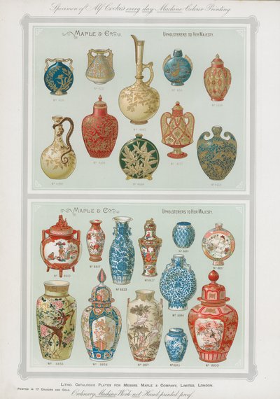 Messrs Maple & Co Ltd, Londra için katalog plakaları by English School