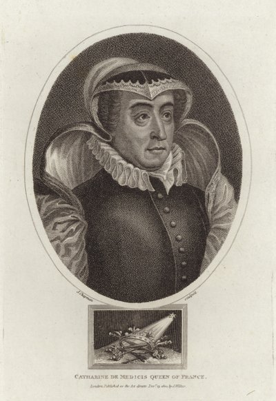 Fransa Kraliçesi Catharine de Medicis by English School
