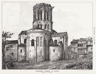 Katedral Kilisesi, St Lizier (gravür) by English School
