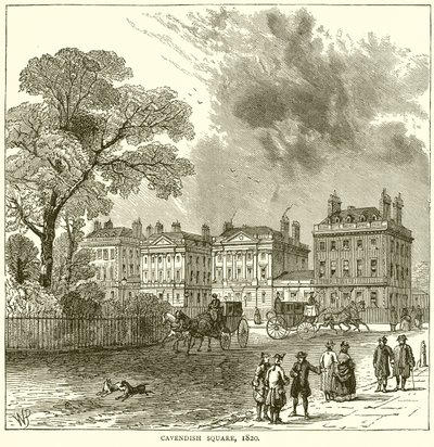 Cavendish Meydanı, 1820 by English School
