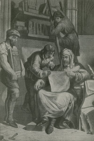 Caxton ilk kanıtını inceliyor by English School