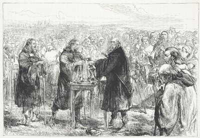 Prag yakınlarındaki bir alanda Hussites tarafından Eucharist kutlaması, James Aitken Wylie (1808-1890) tarafından yazılan Protestanlığın Tarihinden bir örnek, pub. 1878 by English School