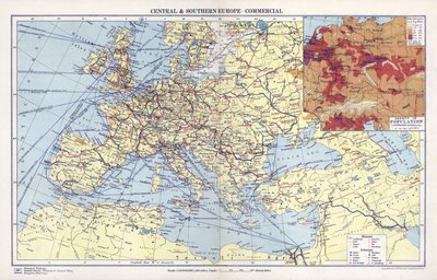 Orta ve Güney Avrupa, ticari (renkli lito) by English School