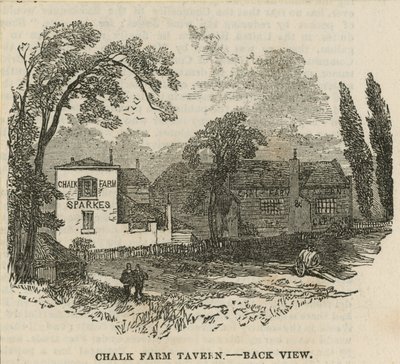 Chalk Farm Tavern, Londra, arkadan görünüm by English School