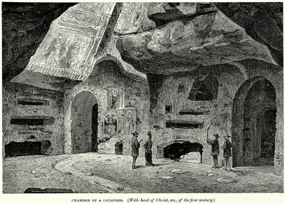 Bir Yeraltı Mezarı Odası (İsa Başı vb. ile birlikte, Birinci Yüzyıla ait) (gravür) by English School